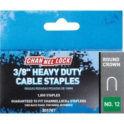 Channellock T25 Round Crown Cable Staple, 3/8 In. (1000-Pack)
