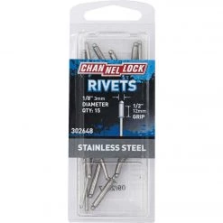 Channellock 1/8 In. Dia. X 1/2 In. Grip Stainless Steel POP Rivet (15-Pack)