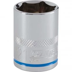 Channellock 1/2 In. Drive 21 Mm 6-Point Shallow Metric Socket