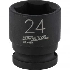 Channellock 1/2 In. Drive 24 Mm 6-Point Shallow Metric Impact Socket