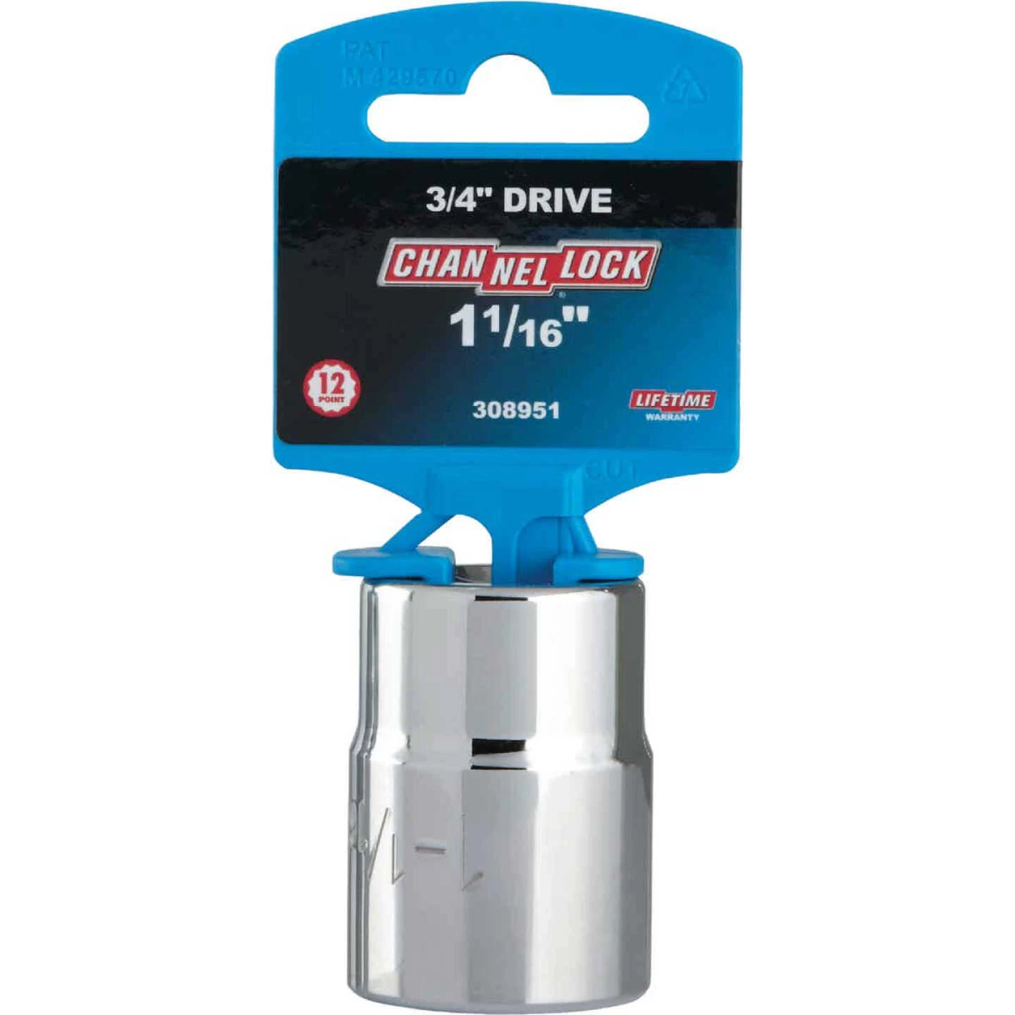 Channellock 3/4 In. Drive 1-1/16 In. 12-Point Shallow Standard Socket 4 Channellock 3/4 In. Drive 1-1/16 In. 12-Point Shallow Standard Socket - Image 2