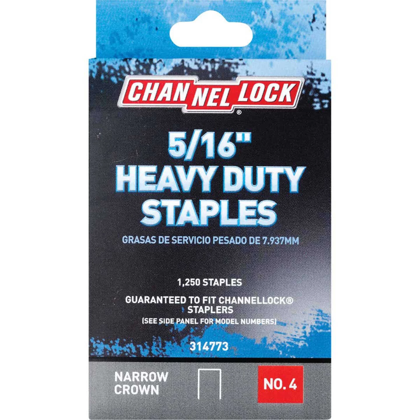 Channellock No. 4 Heavy-Duty Narrow Crown Staple, 5/16 In. (1250-Pack) 3 Channellock No. 4 Heavy-Duty Narrow Crown Staple, 5/16 In. (1250-Pack)