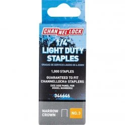 Channellock No. 3 Light Duty Narrow Crown Staple, 1/4 In. (1000-Pack)