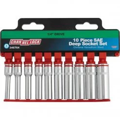 Channellock Standard 1/4 In. Drive 6-Point Deep Socket Set (10-Piece)