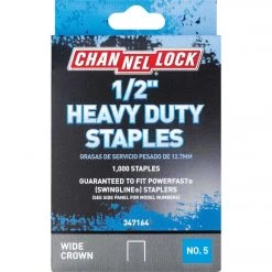 Channellock No. 5 Heavy-Duty Wide Crown Staple, 1/2 In. (1000-Pack)
