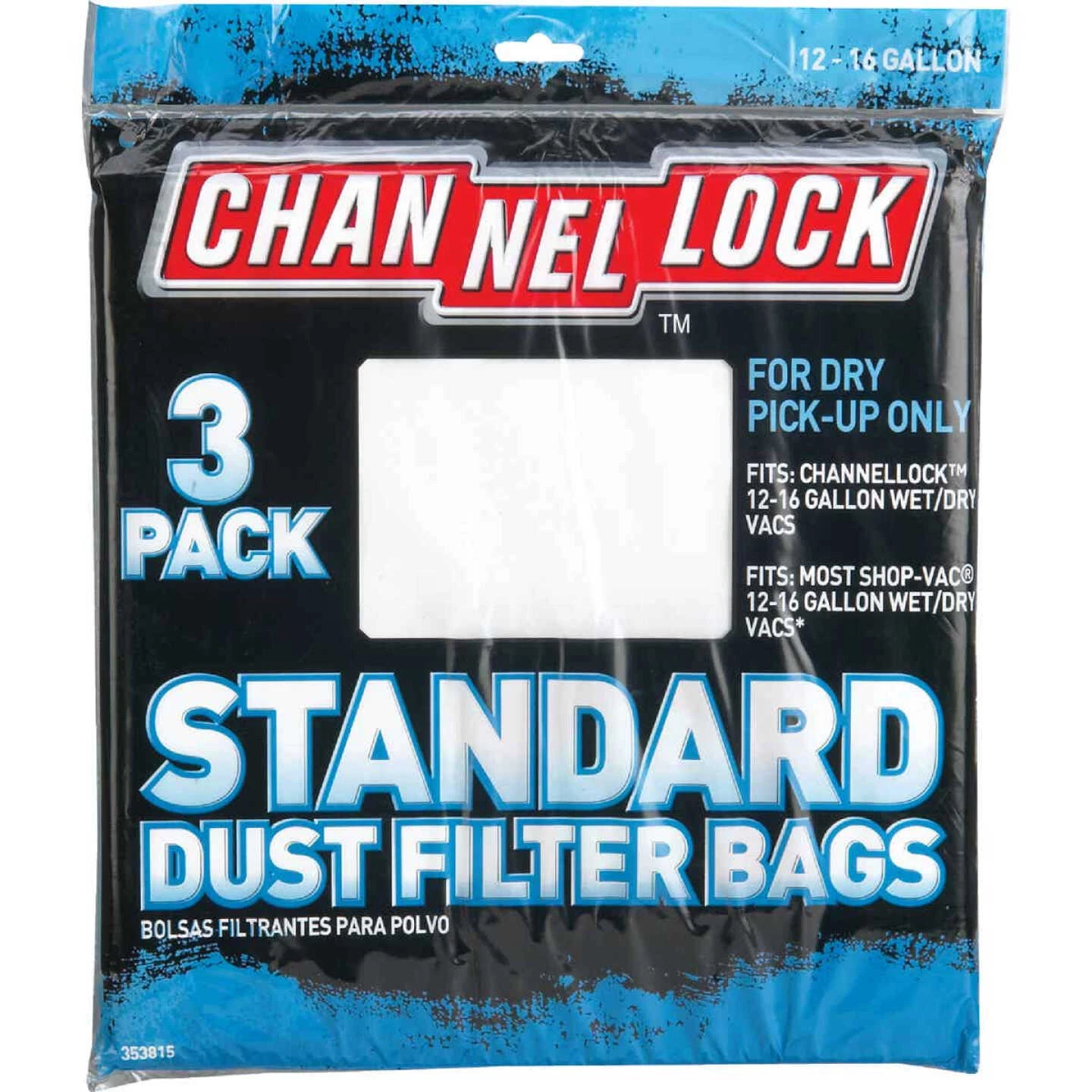 Channellock Paper Standard 12 To 16 Gal. Filter Vacuum Bag (3-Pack) 4 Channellock Paper Standard 12 To 16 Gal. Filter Vacuum Bag (3-Pack) - Image 2