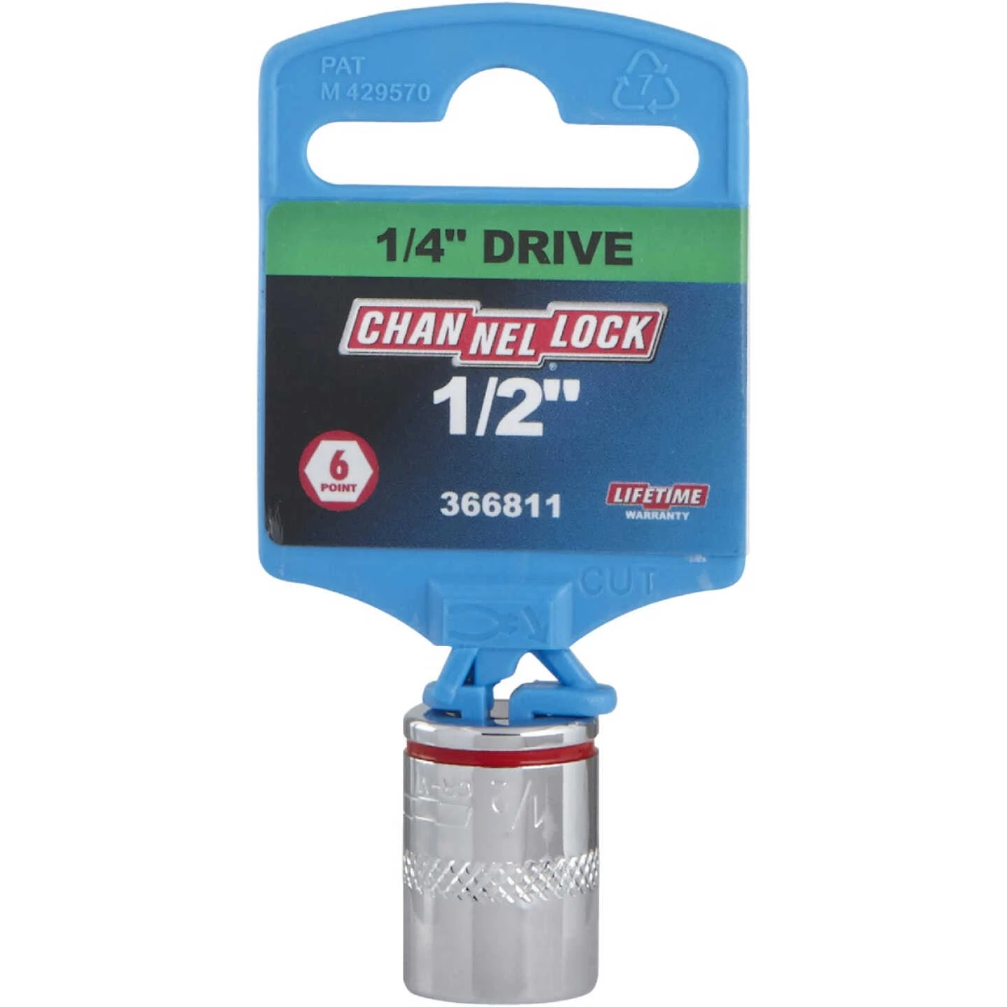 Channellock 1/4 In. Drive 1/2 In. 6-Point Shallow Standard Socket 4 Channellock 1/4 In. Drive 1/2 In. 6-Point Shallow Standard Socket - Image 2