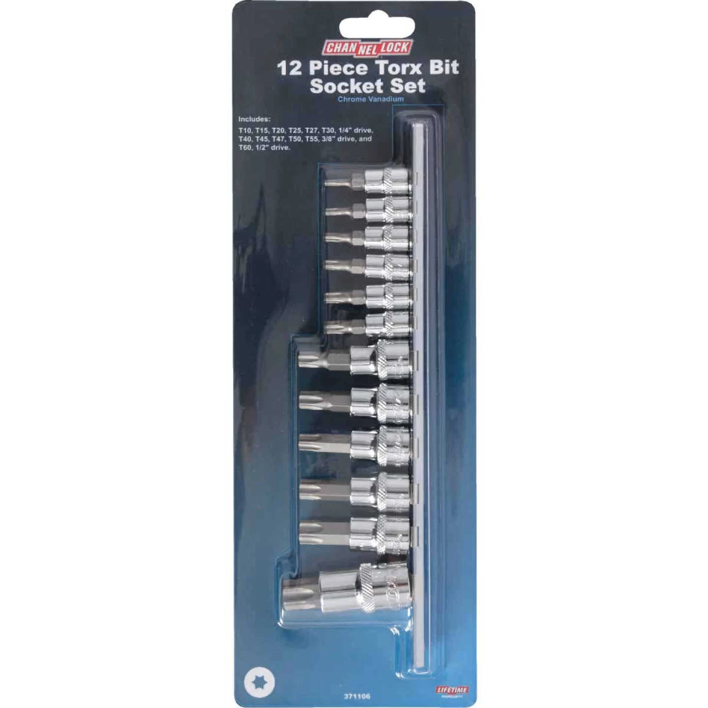 Channellock 1/4 In., 3/8 In., 1/2 In. Drive 6-Point Torx Bit Socket Set (12-Piece) 4 Channellock 1/4 In., 3/8 In., 1/2 In. Drive 6-Point Torx Bit Socket Set (12-Piece) - Image 2